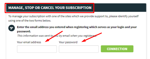 Login to a Consonet account by using an email and password