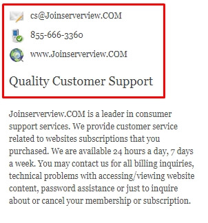 Customer support contact info